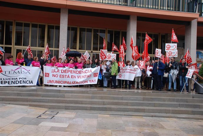Manifestación de las trabajadoras de la ayuda a domicilio, en una imagen de archivo.