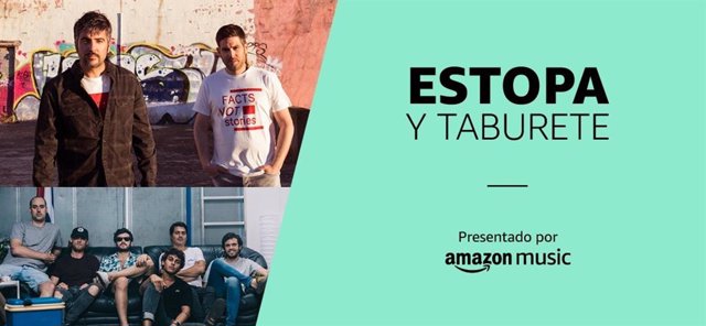 Cartel del concierto de Estopa y Taburete organizado por Amazon Music el 11 de julio de 2019 en Barcelona