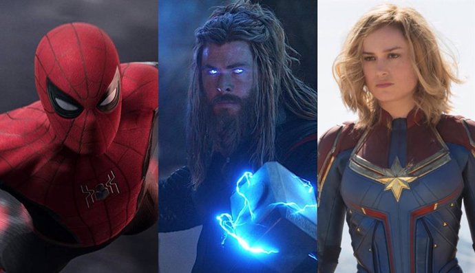 Imágenes de Spider-Man: Lejos de casa, Thor en Vengadores: Endgame y Carol Danvers en Capitana Marvel