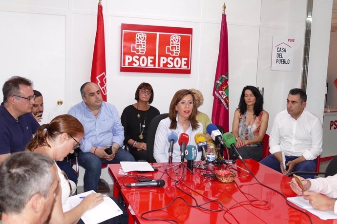 Ana Belén Castejón en la rueda de prensa donde avanza que dimite de todos sus cargos orgánicos en el PSOE