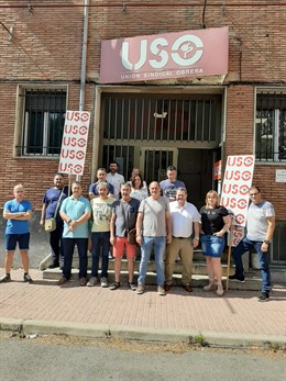 USO realiza una protesta por la muerte de un trabajador en accidente laboral en Logroño