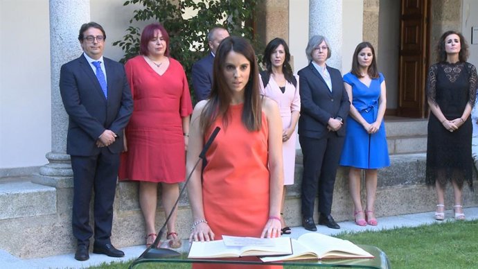 Nuria Flores Redondo en su toma de posesión como consejera de Cultura, Turismo y Deportes de la Junta de Extremadura