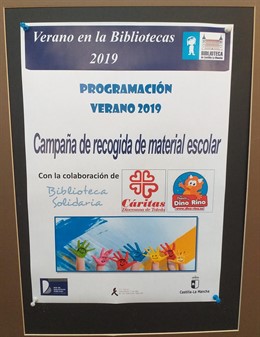Campaña de recogida de material escolar de la Biblioteca de Castilla-La Mancha, en colaboración con Cáritas