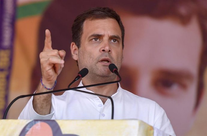 Rahul Gandhi, en un acto de la campaña de las elecciones legislativas de 2019 en India