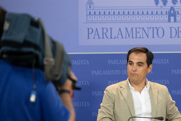 El portavoz parlamentario del PP-A, José Antonio Nieto, en rueda de prensa