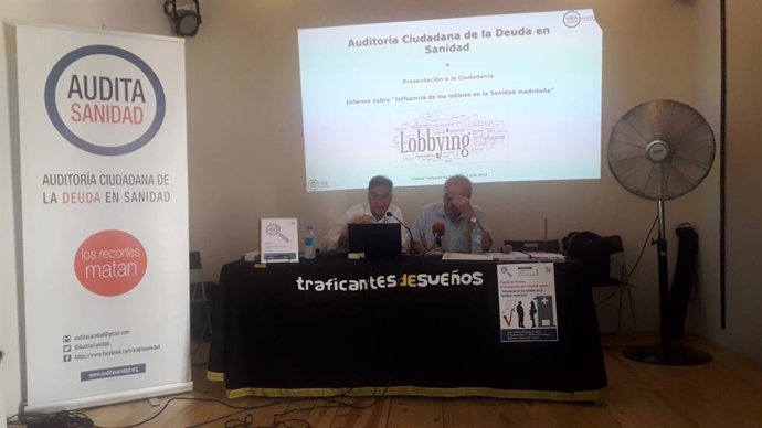 Audita Sanidad ofrece una rueda de prensa para presentar el informe sobre 'Influencia de los lobbies en la Sanidad madrileña'