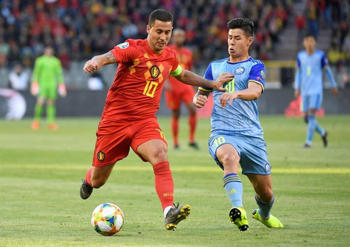 Eden Hazard con la selección de Bélgica