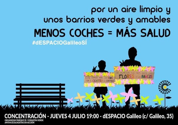 Concentración a favor de la semipeatonalización de Galileo.