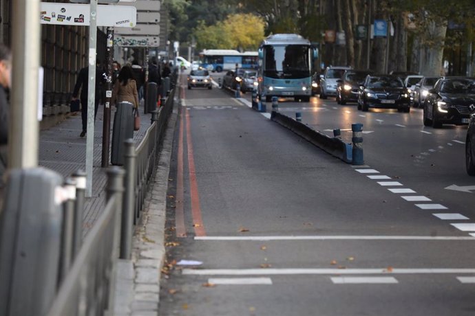 Imagen de uno de los carriles que delimita Madrid Central.