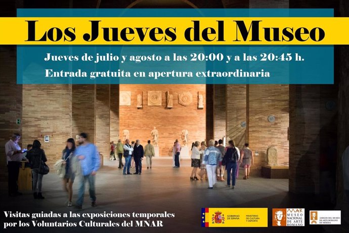 Cartel de la actividad "Los jueves del museo" en el Museo Nacional de Arte Romano de Mérida