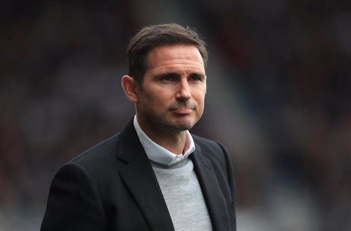 11 May 2019, England, Derby: Derby County manager Frank Lampard in action during the English Sky Bet Championship semi final first leg soccer match Derby County and Leeds United at the Pride Park Stadium. Photo: Mike Egerton/PA Wire/dpa