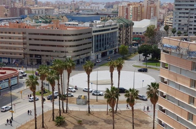 Imagen de la plaza de la Solidaridad de Málaga capital, ocupada durante diez años por las obras del metro de Málaga.