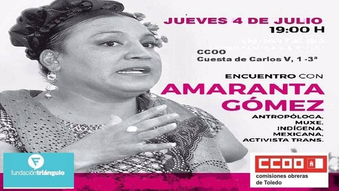 Cartel de la charla con Amaranta Gómez
