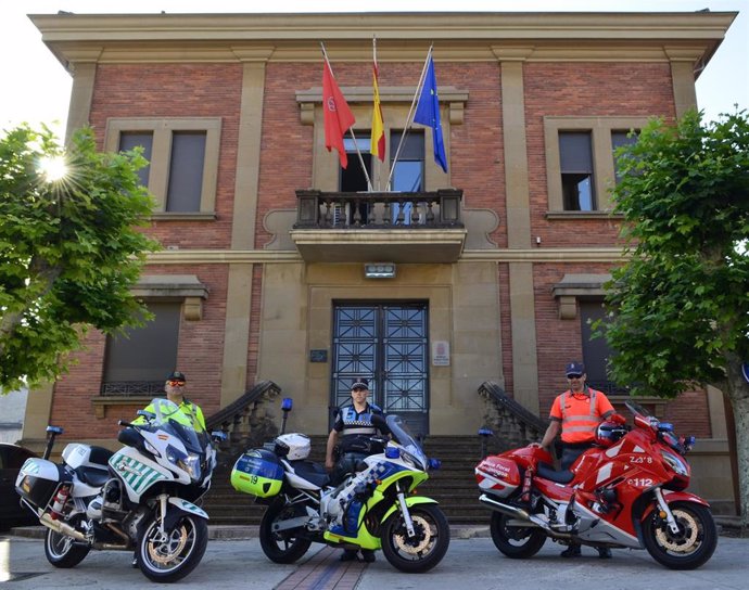 Agentes de Guardia Civil, Policía Municipal de Pamplona y Policía Foral