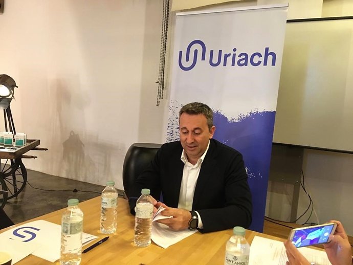 El consejero delegado de Uriach, Oriol Segarra, en rueda de prensa este jueves