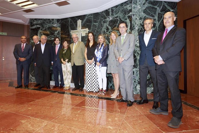 Jesús Alcalde, secretario del consejo de administración de Liberbank; Luis Alberto Rodríguez Ovejero, Consejero Delegado de Satec, José Ramón Fernández García, presidente de Astilleros Armón, Blas Herrero Vallina, propietario de Kiss Media; María Encarn