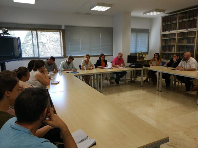 Troncoso (al fondo) se reúne con los responsables de los centros de menores