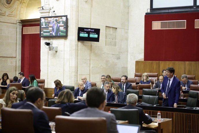 El vicepresidente, Juan Marín, durante la sesión de control al Gobierno