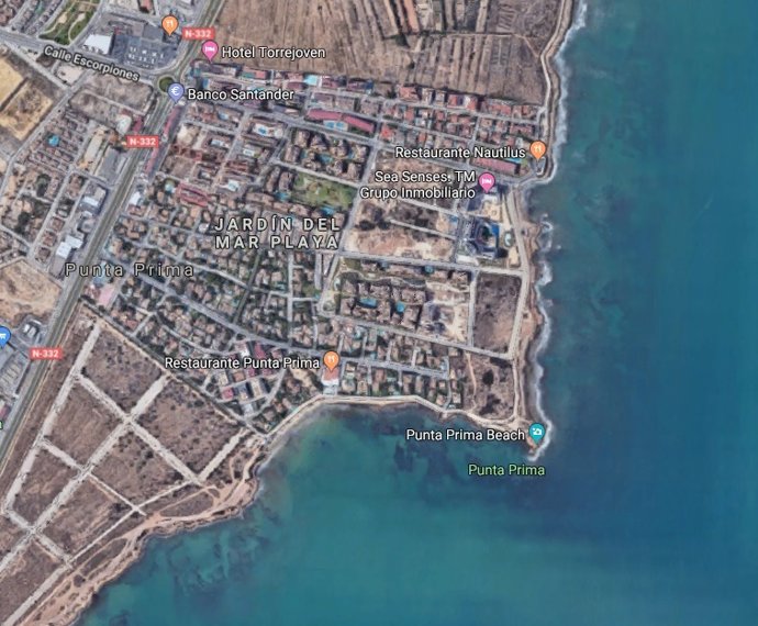 Zona de Punta Prima donde se produjo el accidente.