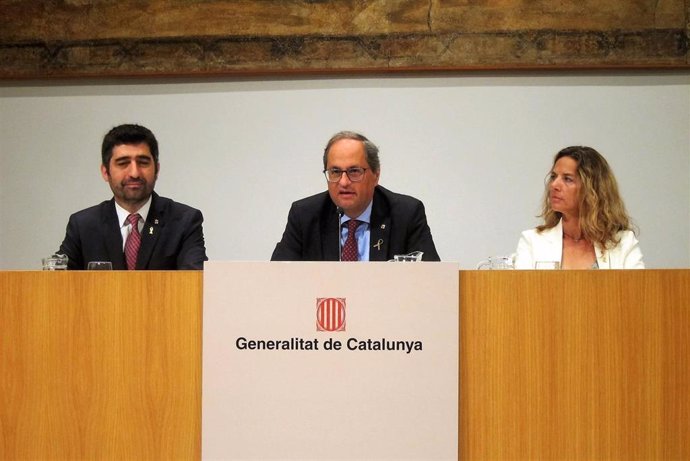 Jordi Puigneró, Quim Torra y Joana Barbany