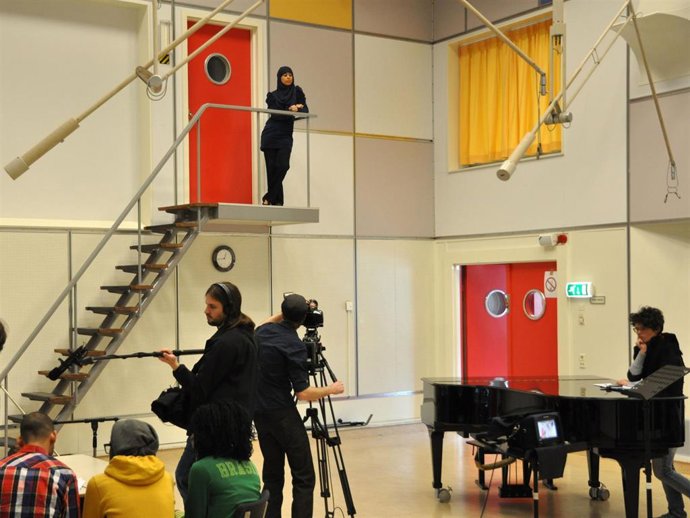 Imagen de uno de los montajes artísticos de Wendelien van Oldenborgh que formarán parte de las nuevas exposiciones del centro cultural CA2M.