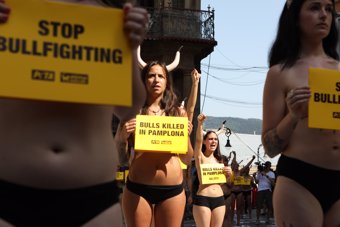 Protesta contra la tauromaquia en Pamplona