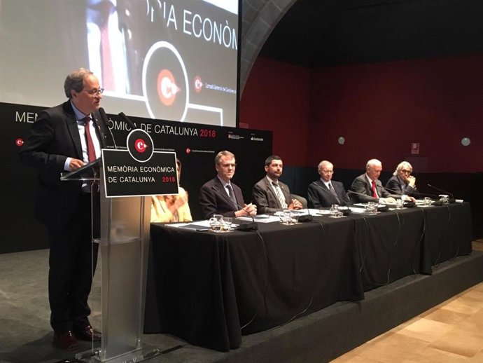 El president de la Generalitat, Quim Torra, durant la clausura de la Memria Econmica de Catalunya 2018