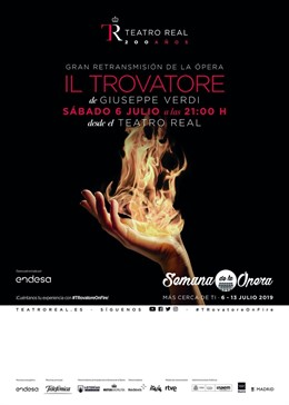 Cartel de la retransmisión de la ópera 'Il Trovatore'.