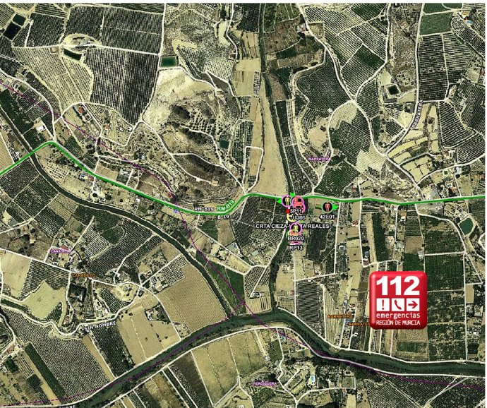 Imagen por satélite de la localización del incendio
