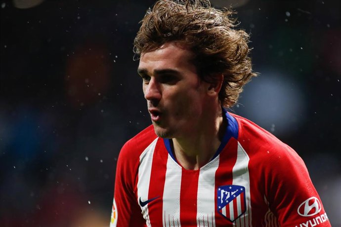Antoine Griezmann of Atletico de Madrid celebrates a goal during the spanish league, La Liga, football match played between Atletico de Madrid and Valencia CF at Wanda Metropolitano Stadium in Madrid, Spain, on April 24, 2019.