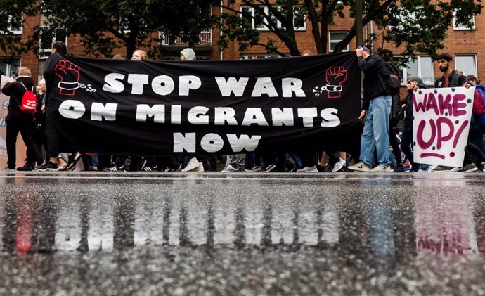 Manfiestación a favor del rescate de migrantes en Hamburgo