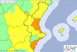 Avisos activos durante el domingo 7 d ejulio en la Comunitat Valenciana