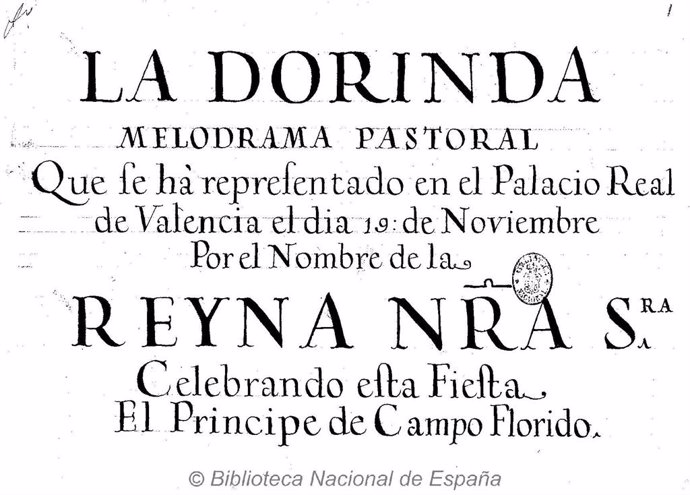 Portada Del Manuscrito De La Ópera 'La Dorinda'