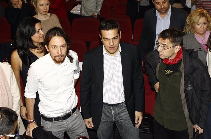 Los politicos pertenecientes a Podemos Pablo Iglesias y Alexis Tsipras