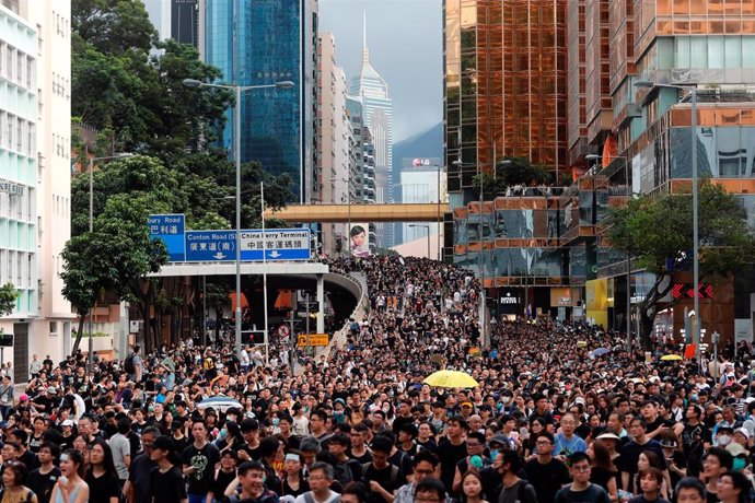 Manifestantes durante nuevas protestas en Kowloon, en Hong Kong.