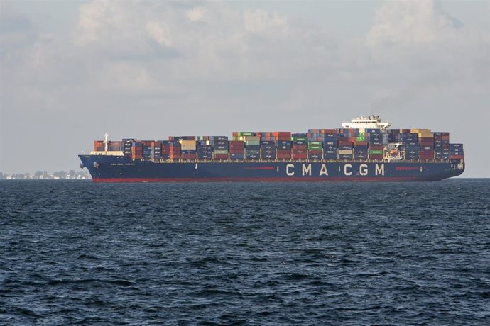 Un barco de la compañía francesa de transporte de contenedores CMA CGM.
