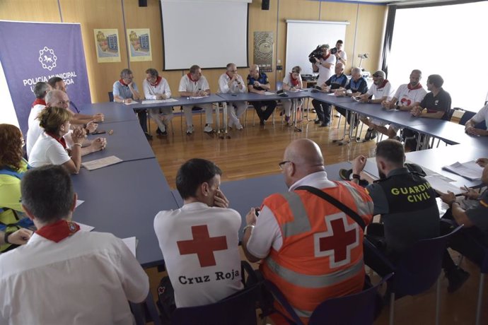 Reunión de la Junta Local de Protección Civil durante los Sanfermines 2019