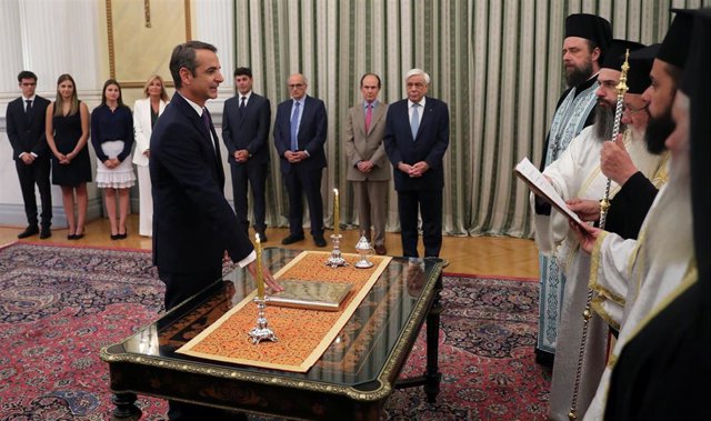 Swearing-in ceremony for Greek Prime Minister-elect Mitsotakis, in Athens