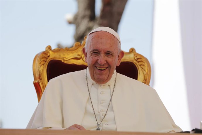 21 June 2019, Italy, Naples: Pope Francis attents s conference on the interreligious dialogue at the Jesuits house. Photo: Fabio Sasso/ZUMA Wire/dpa