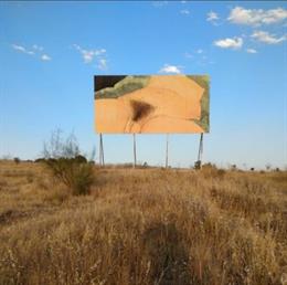 Imagen de la obra 'El Origen del Mundo' del artista Sam3 en la localidad de Rivas vaciamadrid.