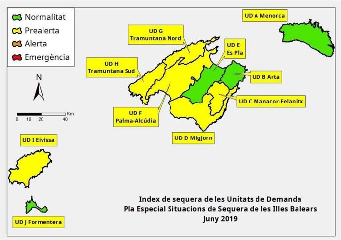 Índex de les reserves hídriques a Balears al juny