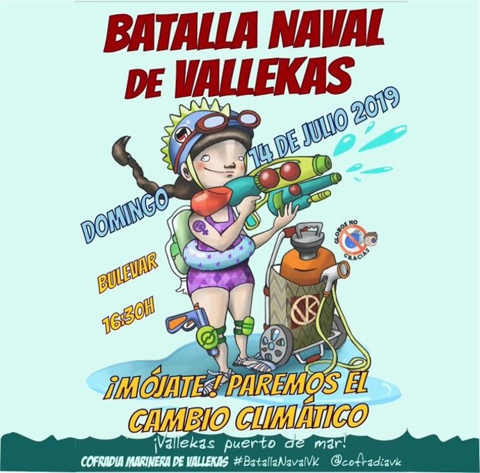 Cartel de la Batalla Naval de Vallecas contra el cambio climático