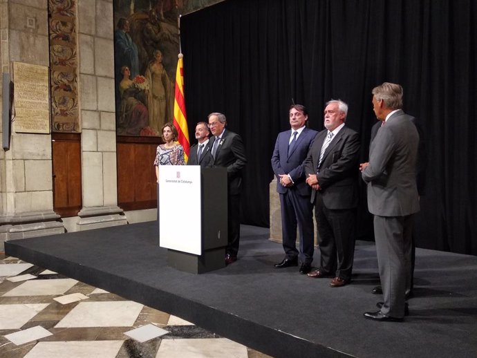 El president de la Generalitat, Quim Torra, en la recepció del cos consular