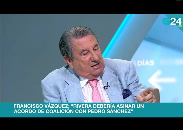 Francisco Vázquez en una entrevista en la TVG