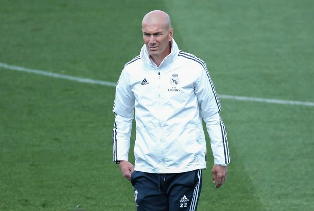 Zinedine Zidane of Real Madrid in action during training day, May 18th, in Ciudad Deportiva Real Madrid, Valdebebas, Madrid, Spain.