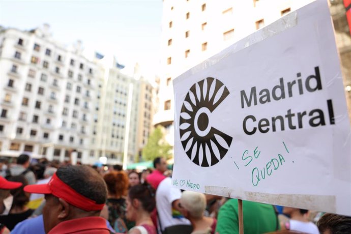 Manifestación a favor de Madrid Central en Madrid. Archivo.