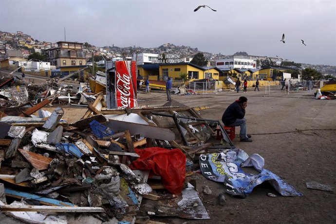 La costa de Chile devastada