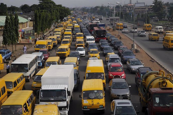 Atasco en la ciudad nigeriana de Lagos