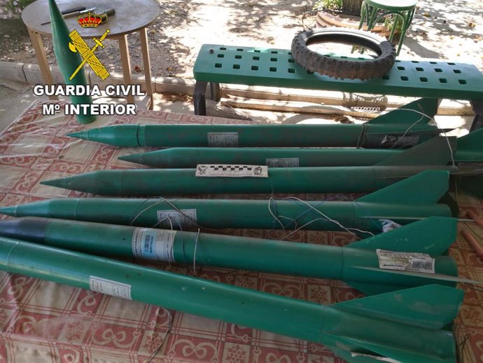 La Guardia Civil destruye siete cohetes antigranizo en Daimiel