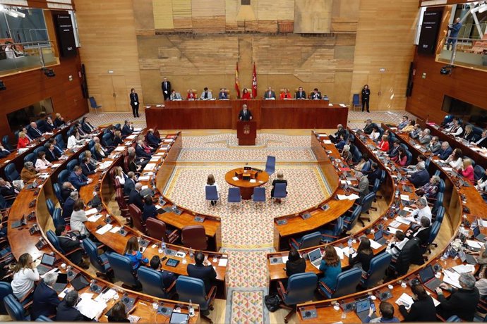 Imagen de archivo de un Pleno de la Asamblea de Madrid